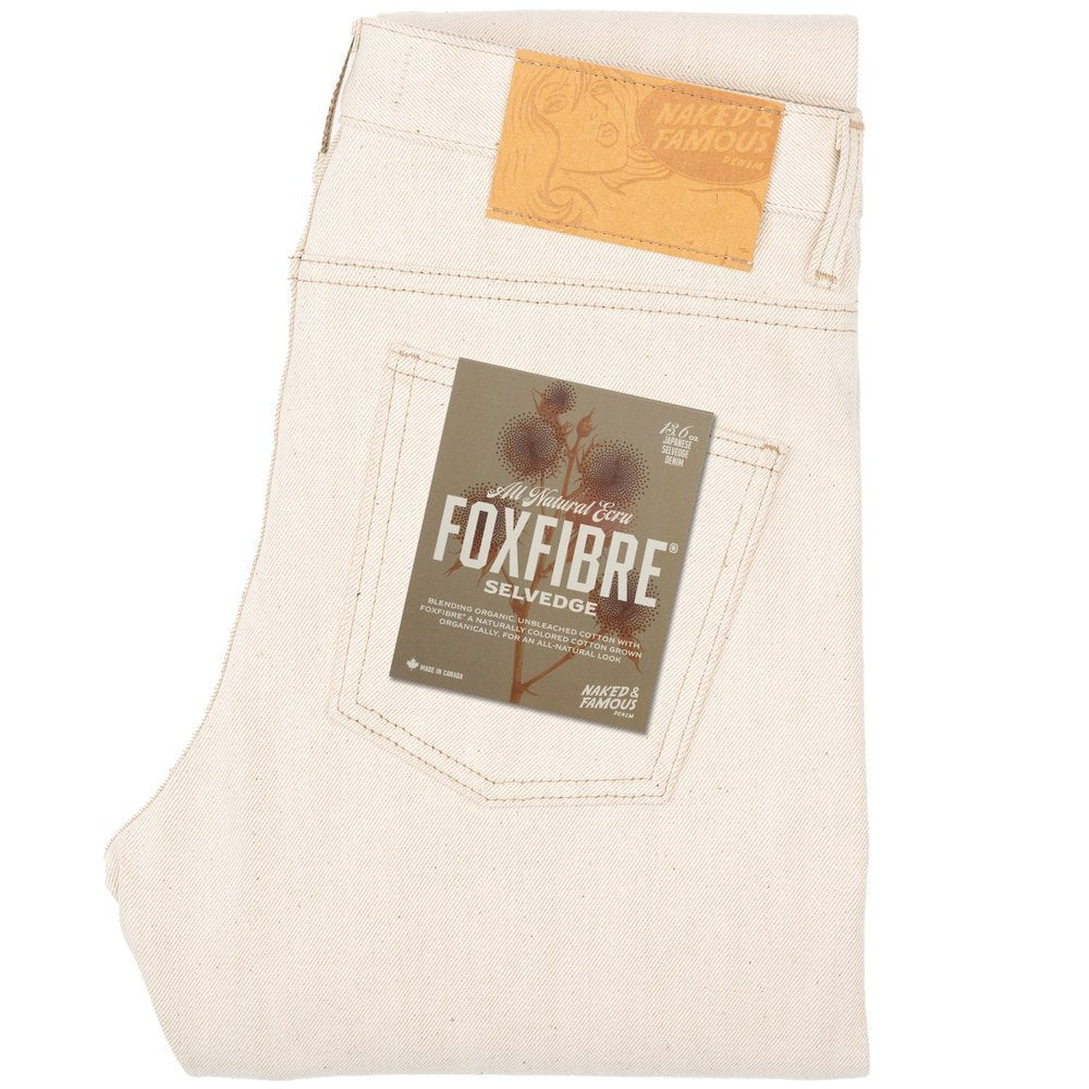 Naked &amp; Famous - All Natural Ecru Foxfibre® Selvedge 13.6oz - Raw Denim