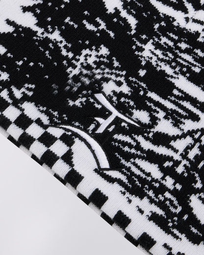 PANKU BEANIE - Black / White - Raw Denim