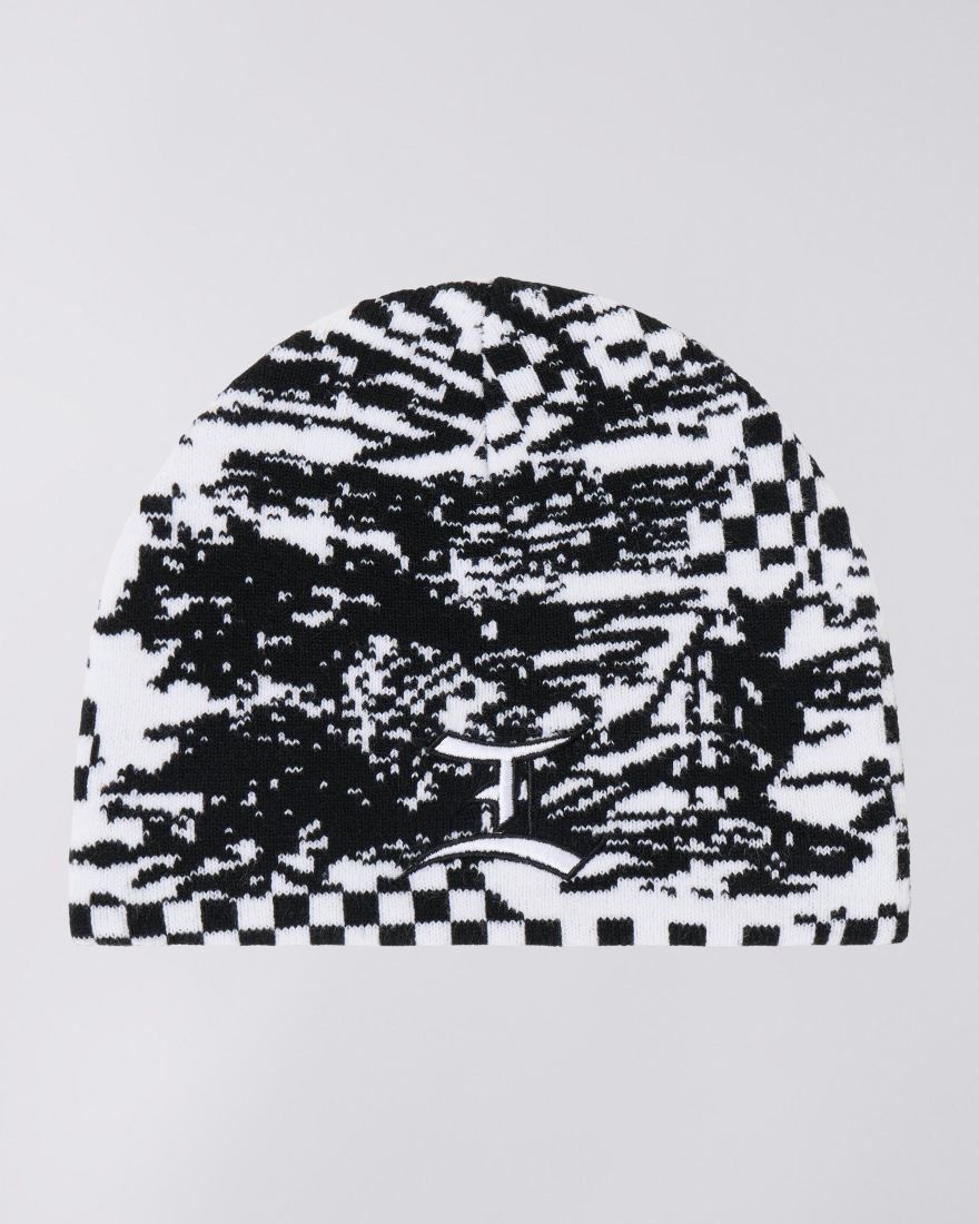 PANKU BEANIE - Black / White - Raw Denim