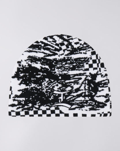 PANKU BEANIE - Black / White - Raw Denim