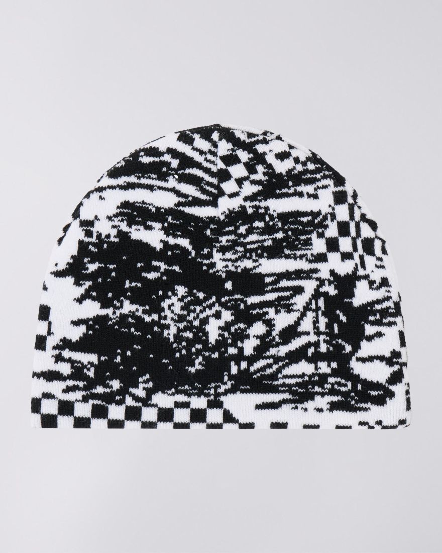 PANKU BEANIE - Black / White - Raw Denim
