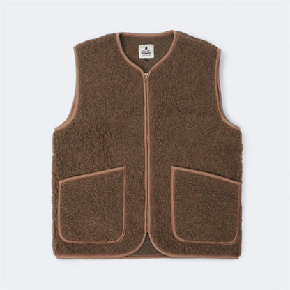 PEPITKO WOOL VEST - Bark - Raw Denim
