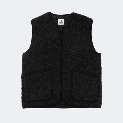 PEPITKO WOOL VEST - Black - Raw Denim