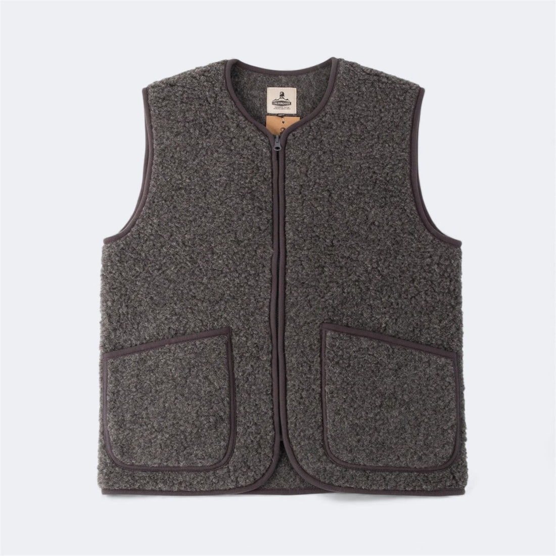 PEPITKO WOOL VEST - Graphite - Raw Denim