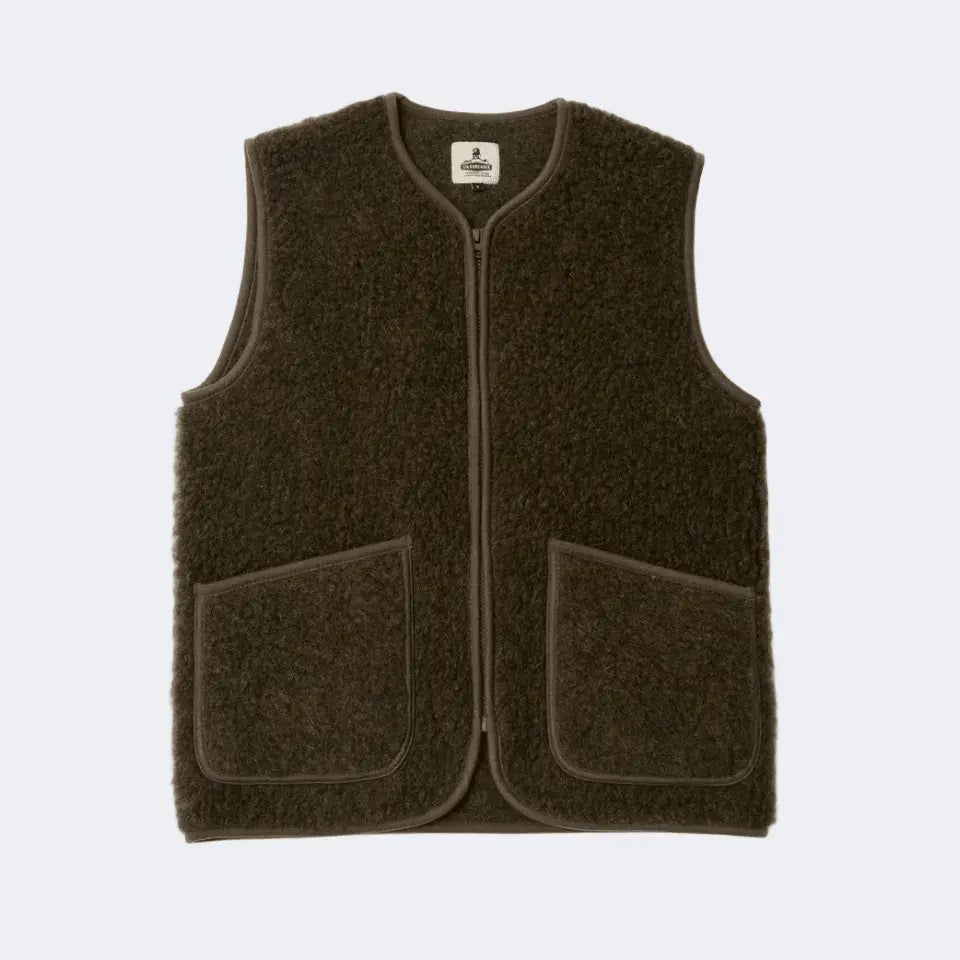PEPITKO WOOL VEST - Khaki - Raw Denim