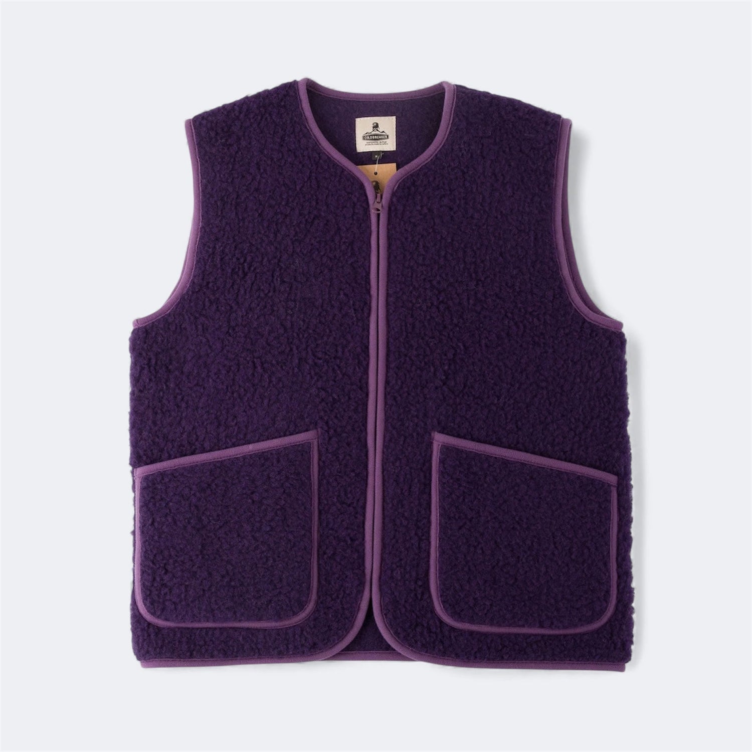 PEPITKO WOOL VEST - Plum - Raw Denim