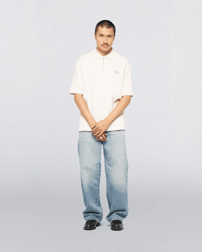 RICK POLO KNIT SS - Blue / Light Grey - Raw Denim