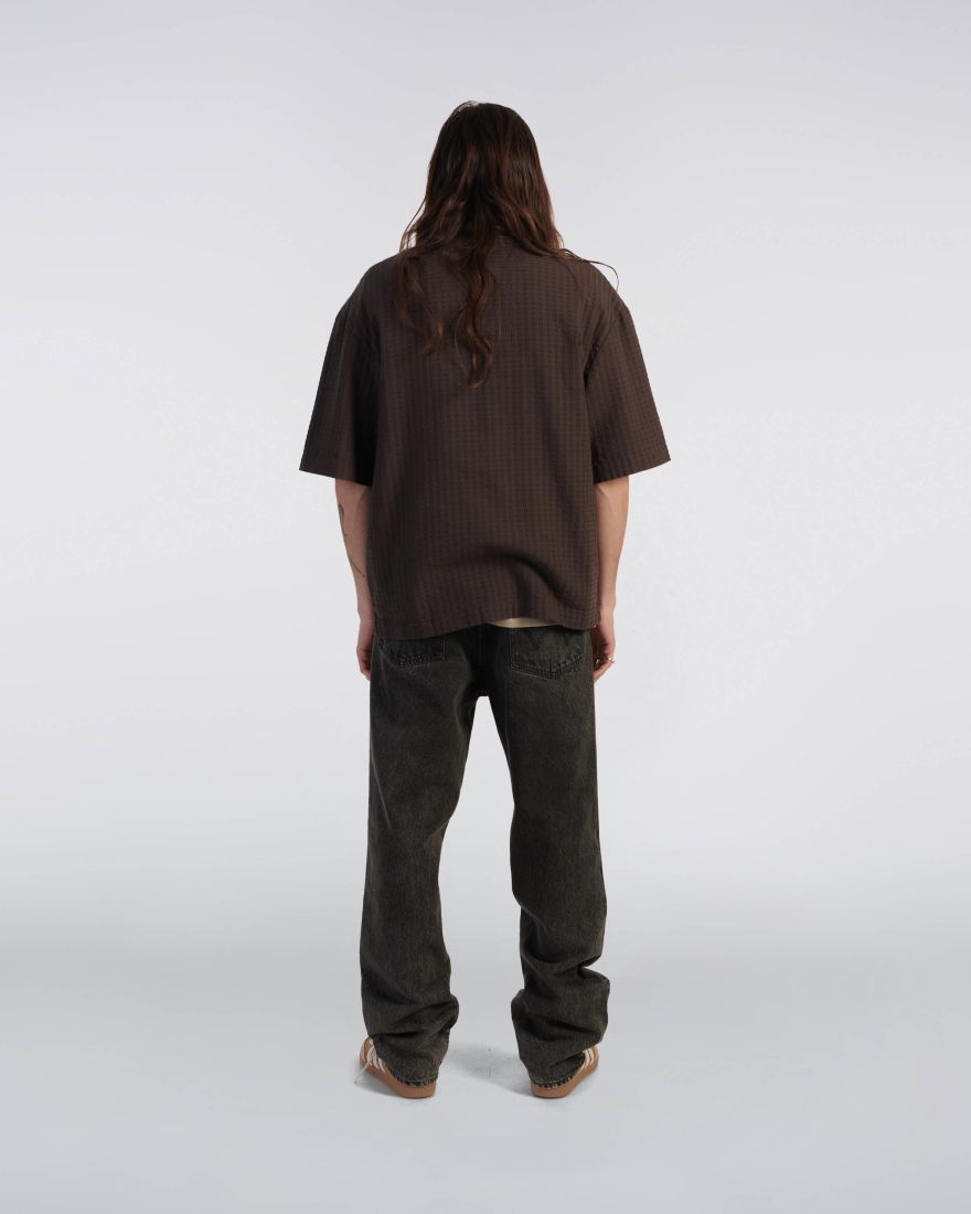 Saga Shirt Ss - Brown - EDWIN - Raw Denim