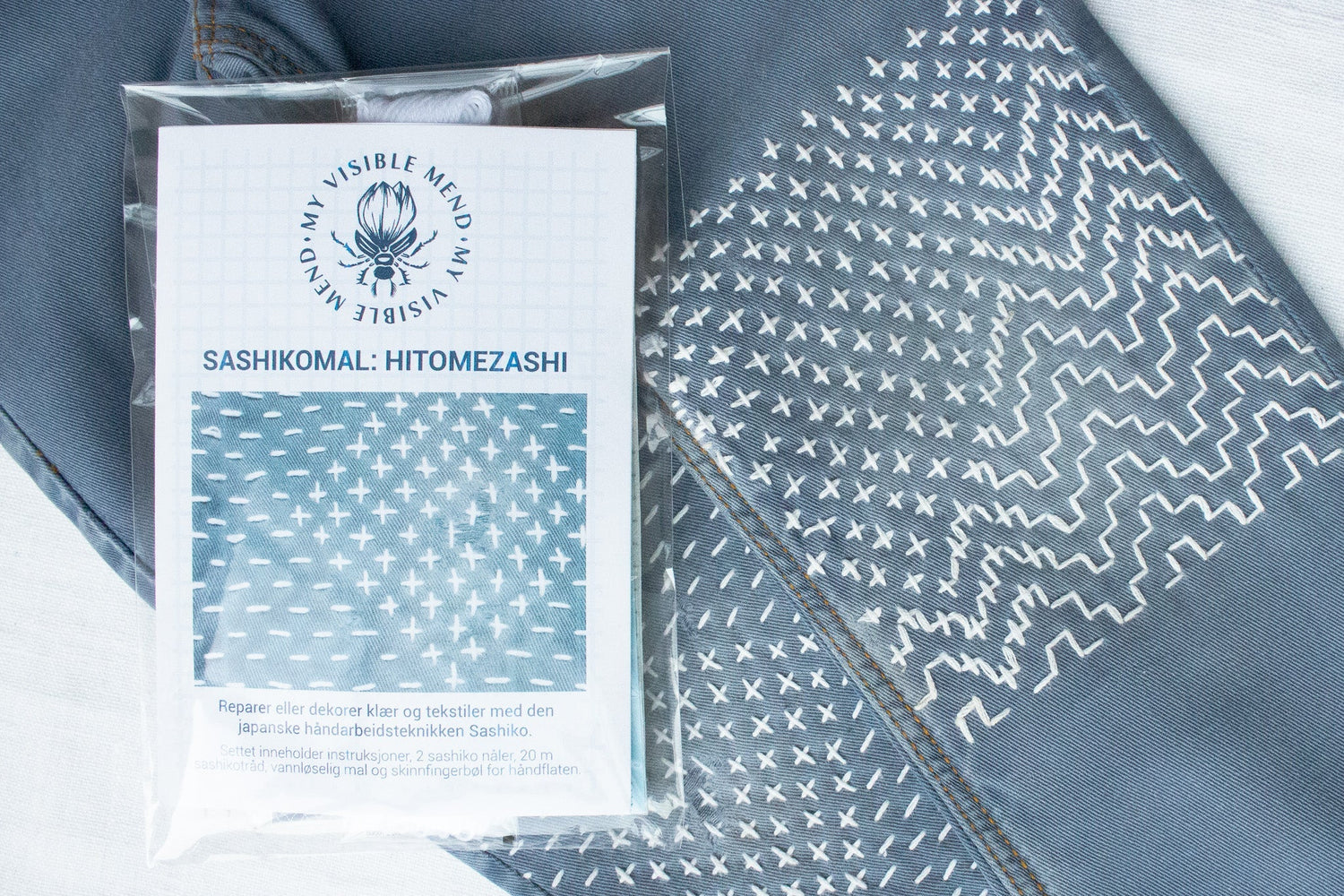 Sashiko sett: Hitomezashi - Raw Denim