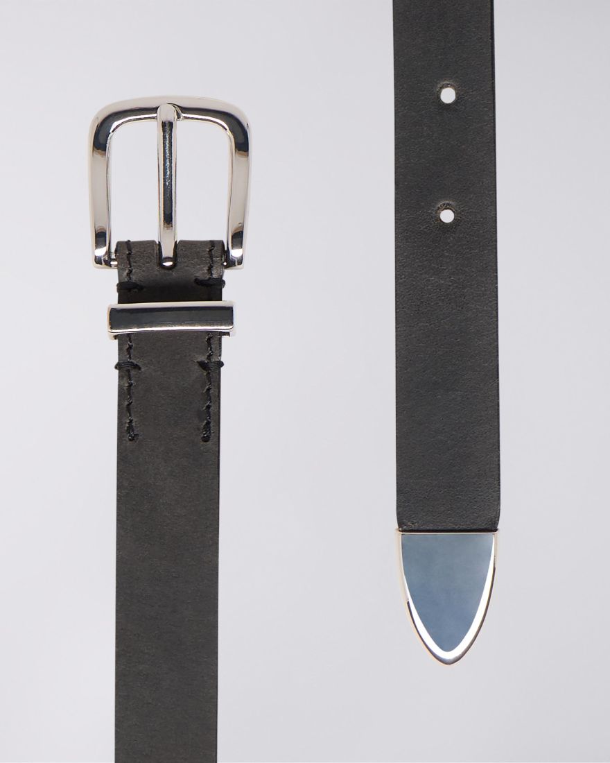 THIN CORE BELT - Black - Raw Denim