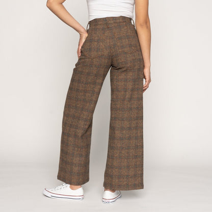 Triple Yarn Twist Brushed Tweed - Wide Leg - Raw Denim