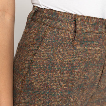 Triple Yarn Twist Brushed Tweed - Wide Leg - Raw Denim