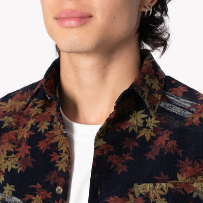 TRUE SHIRT - Printed Autumn Corduroy Seersucker - Raw Denim