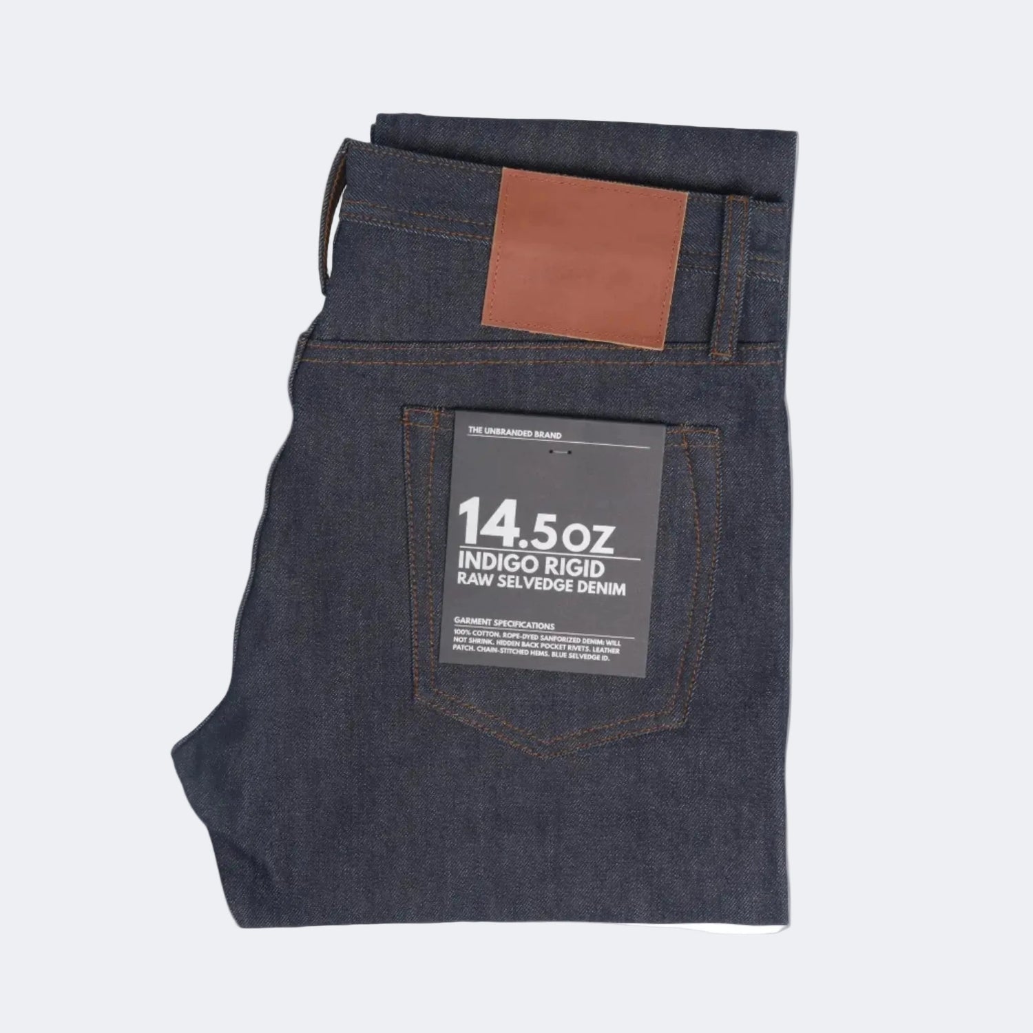 UB201 Indigo Rigid Raw Selvedge Denim - Tapered Fit 14.5 oz - Raw Denim