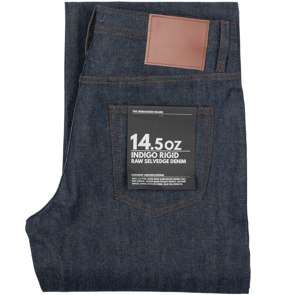 UB701 Indigo Rigid Raw Selvedge Denim - Wide Fit 14.5 oz - Raw Denim