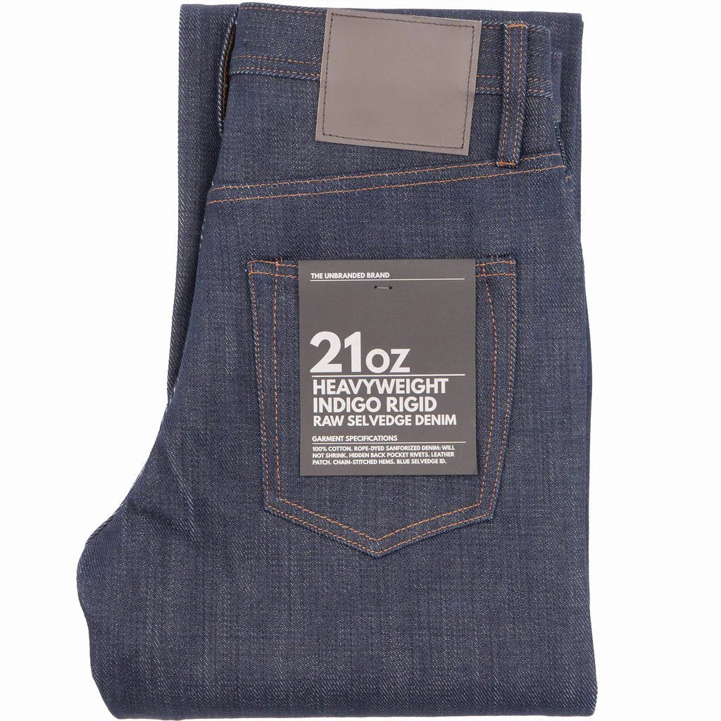 UB721 Indigo Selvedge Denim - Wide Fit 21oz - Raw Denim