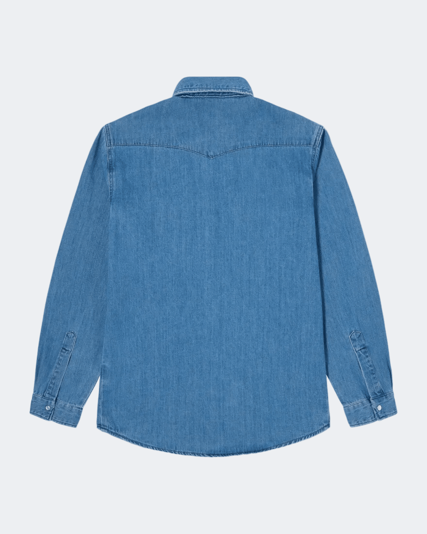 WESTERN SHIRT LS - Blue Light Used - Raw Denim