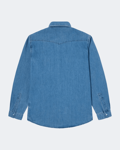 WESTERN SHIRT LS - Blue Light Used - Raw Denim