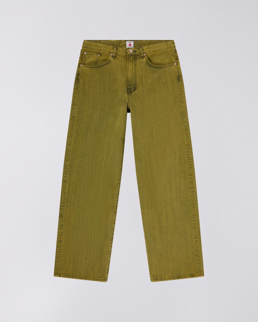 WIDE PANT - Black Yellow Overdyed - Raw Denim