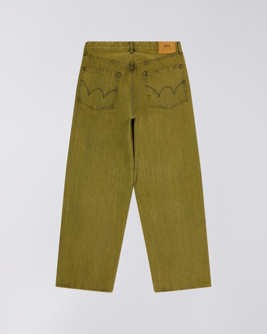 WIDE PANT - Black Yellow Overdyed - Raw Denim