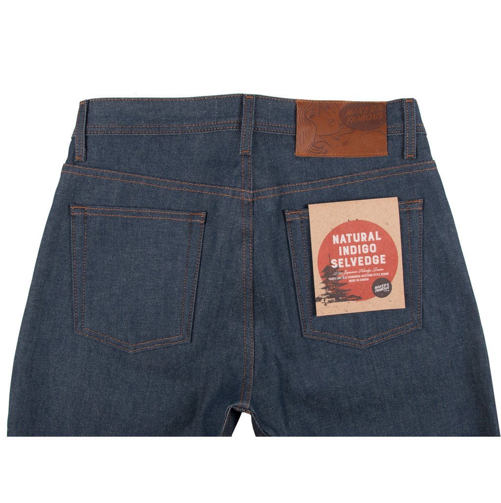 Naked &amp; Famous - Weird Guy - Natural Indigo Selvedge - Vintage Wear