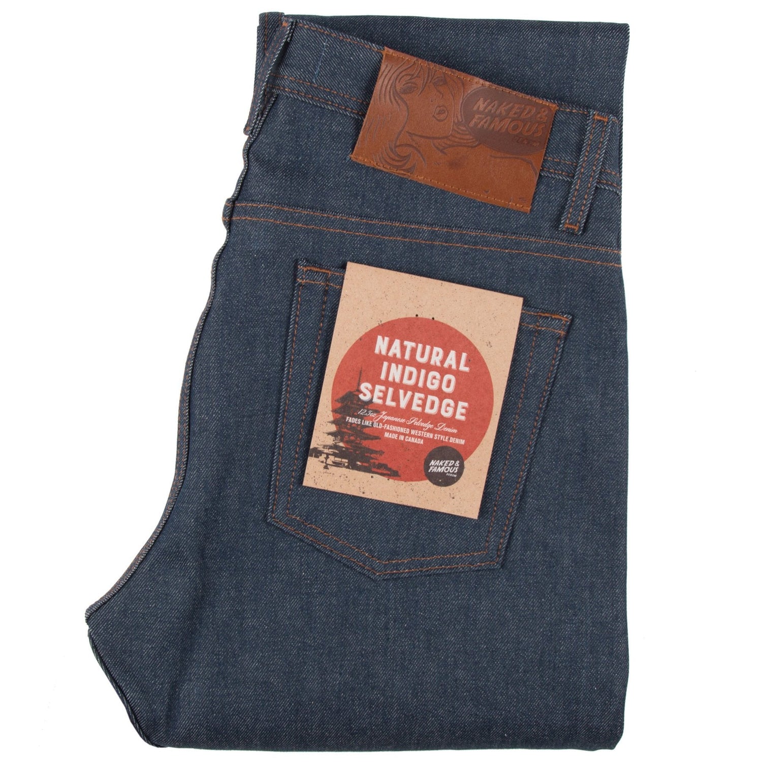 Naked &amp; Famous - Weird Guy - Natural Indigo Selvedge - Vintage Wear